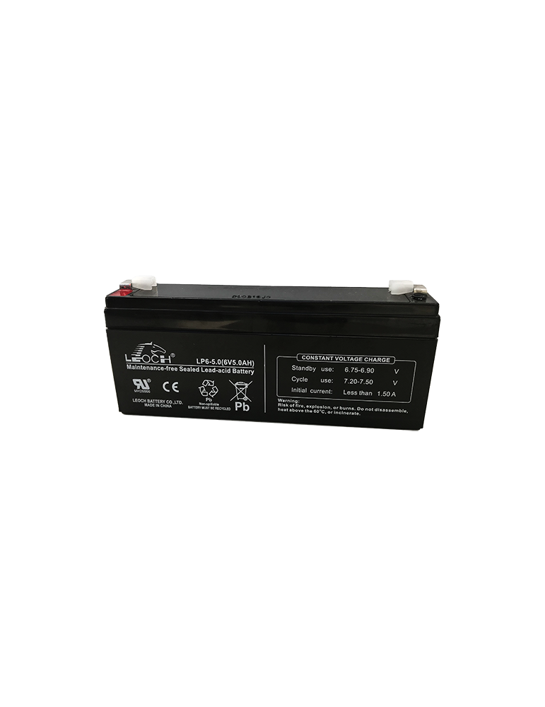Leoch DJW6-5.0LH 6V 5Ah Battery with F1 Terminals