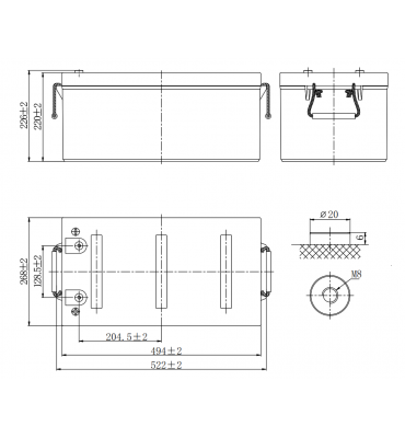 LDC12-200-4D 12V 200Ah Leoch batterie plomb carbone